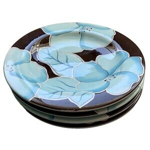 Gates Ware Dinner Plate - Blue Floral, Brown